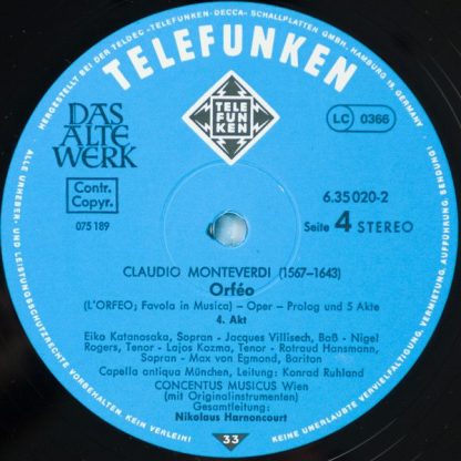 Telefunken SKH 21/1-3 - L'Orfeo, Favola In Musica - Image 6