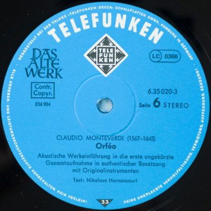 Telefunken SKH 21/1-3 - L'Orfeo, Favola In Musica - Image 8