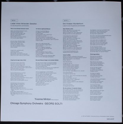 DECCA SAD 22 107 - Des Knaben Wunderhorn / Lieder Eines Fahrende - Image 6