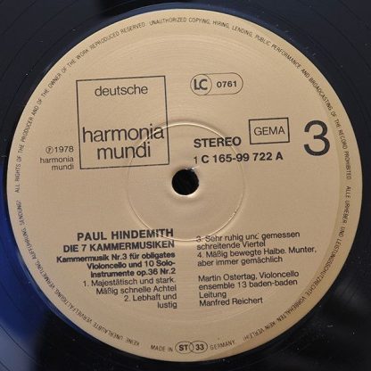 Deutsche Harmonia Mundi 1C 165-99 721/23 - Die 7 Kammermusiken - Image 5