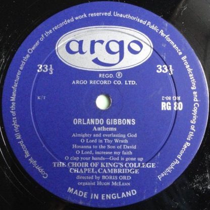 Argo RG 80 - Tudor Church Music (Record One) - Image 4