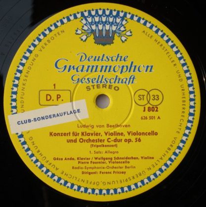 Deutsche Grammophon J 802 - Konzert Für Klavier, Violine, Violon - Image 3