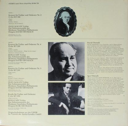 Eurodisc 80 986 XK - Die Berühmten Violinkonzerte Nr. 3,4,5 - Image 2