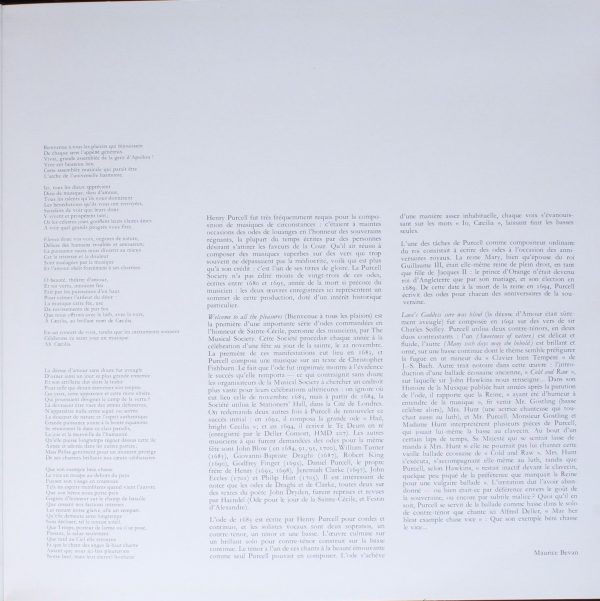 Harmonia Mundi HMU 222 - Ode A Sainte Cécile «Welcome To All The - Image 4