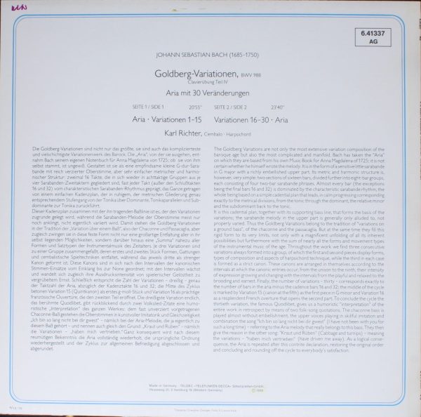 Telefunken 6.41337 AG - Goldberg-Variationen - Image 2