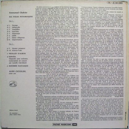 EMI 2 C. 063-10003 - Pieces Pittoresques / Feuillet D'Album / Es - Image 4