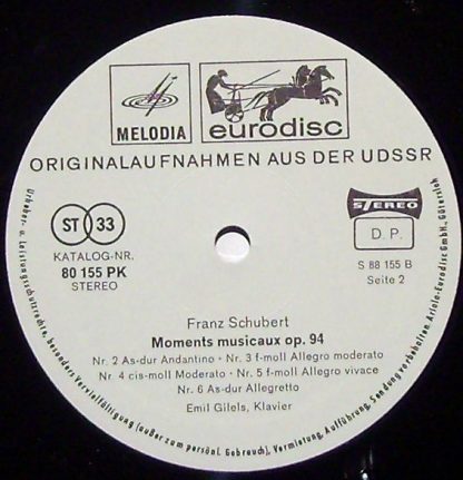 Eurodisc 80 155 PK - Nachtstücke Op. 23 / Moments Musicaux Op. 9 - Image 4