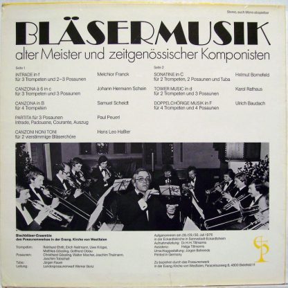 Not On Label HT 30.173 - Bläsermusik Alter Meister Und Zeitgenös - Image 2