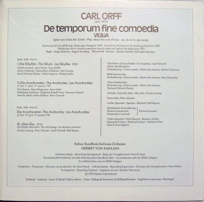 Deutsche Grammophon 2530 432 - De Temporum Fine Comoedia - Image 2
