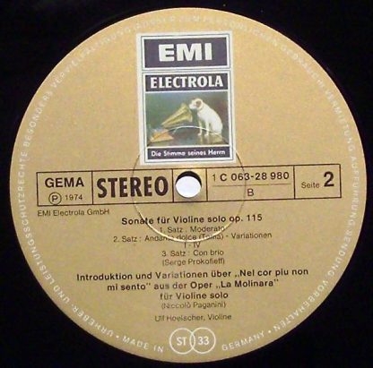 EMI Electrola 1C 063-28 980 - Sonate Für Violine Solo – Sonate F - Image 3