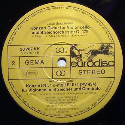 Eurodisc 28 707 KK - Berühmte Cellokonzerte - Concertos For Cell - Image 3