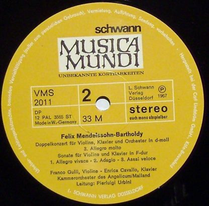 Schwann Musica Mundi VMS 2011 - Konzert Für Violine, Klavier Und - Image 3