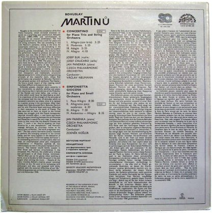 Supraphon 1410 2198 - Concertino For Piano Trio And String Orche - Image 2