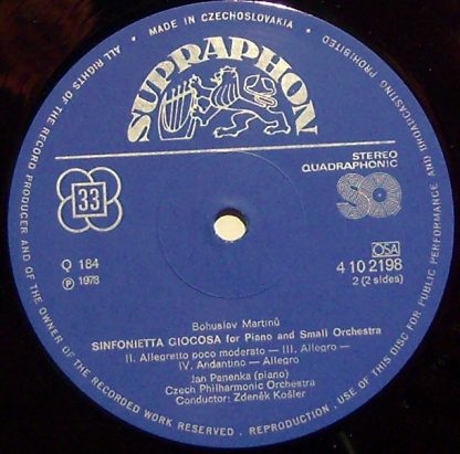 Supraphon 1410 2198 - Concertino For Piano Trio And String Orche - Image 3