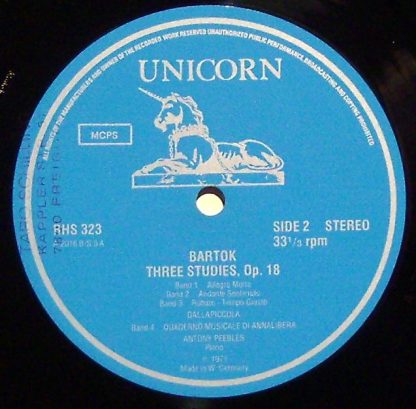 Unicorn Records (3) RHS 323 - Piano Fantasy / Three Studies Op. - Image 3