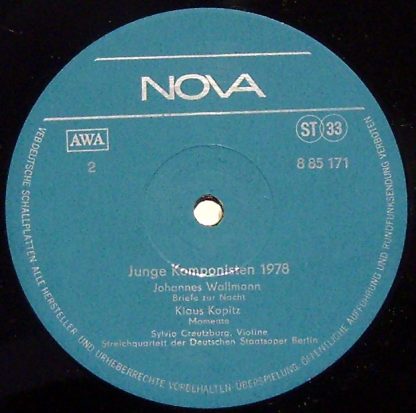 Nova 8 85 171 - Junge Komponisten 1978: Virtuoses / Sonate Für V - Image 3