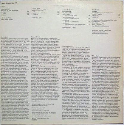 Nova 8 85 171 - Junge Komponisten 1978: Virtuoses / Sonate Für V - Image 2