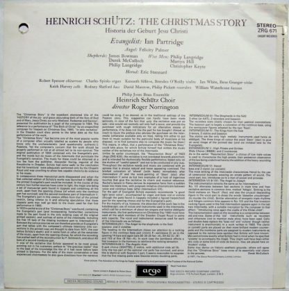 Argo ZRG 671 - Historia Der Geburt Jesu Christi / The Christmas - Image 2