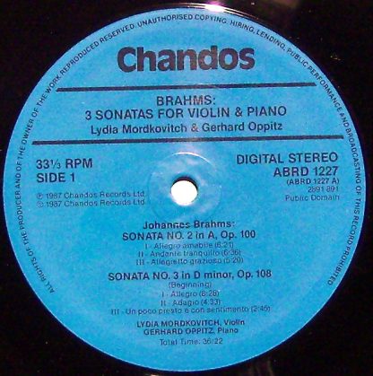 Chandos ABRD 1227 - The Three Sonatas For Violin And Piano - Image 3