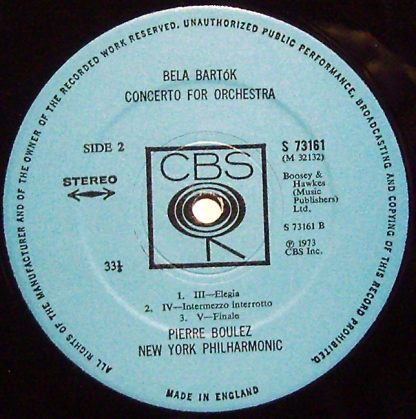 CBS 73161 - Concerto For Orchestra - Image 3