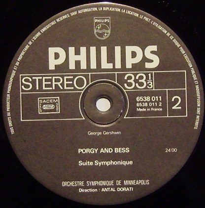 Philips 6538 011 - Rhapsody In Blue / Ouverture Cubaine / Porgy - Image 2