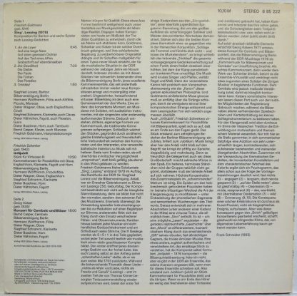 Nova 8 85 222 - Sing' Lessing / Tirilijubili / Konzert Für Cemba - Image 2