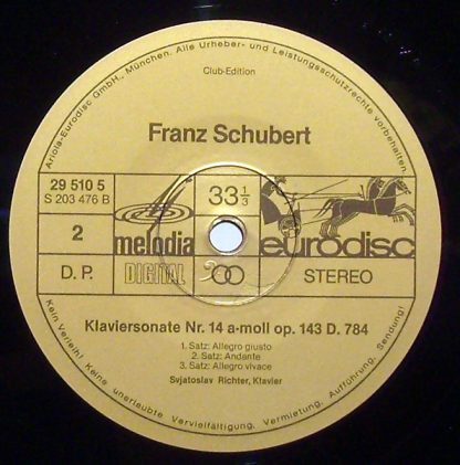 Eurodisc 29 510 5 - Sonatas Nos. 13 & 14 - Tokyo Recital 1979 - Image 3