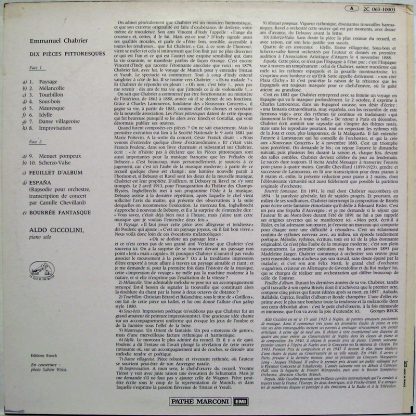 EMI 2 C. 063-10003 - Pieces Pittoresques / Feuillet D'Album / Es - Image 2