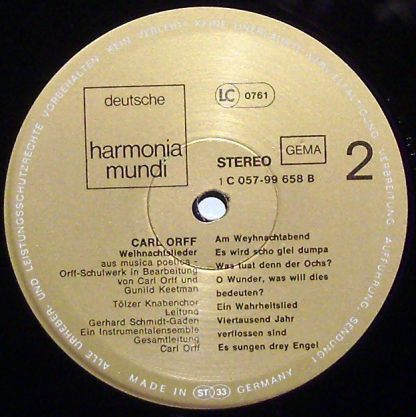 Deutsche Harmonia Mundi 1 C 057-99 658 - Weihnachtsgeschichte, W - Image 3