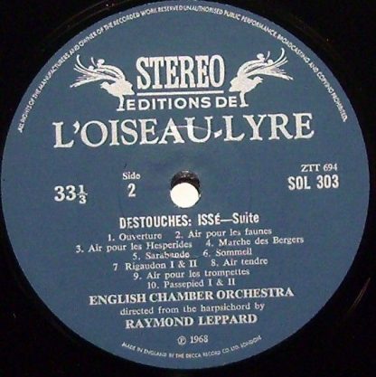 L'Oiseau-Lyre SOL 303 - Scylla Et Glaucus - Suite / Issé - Suite - Image 3