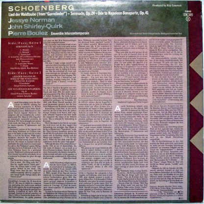 CBS Masterworks 74 025 - Lied Der Waldtaube, Serenade Op. 24, Od - Image 2