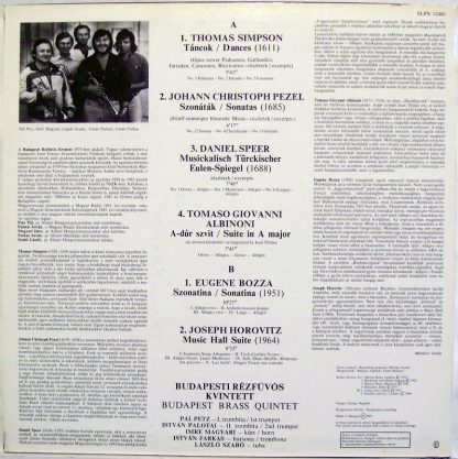 Hungaroton SLPX 12486 - Budapest Brass Quintet - Image 2