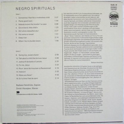Eterna 725 157 - Negro Spirituals - Image 2