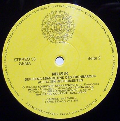 Not On Label none - Musik Der Renaissance Und Des Frühbarock Auf - Image 3