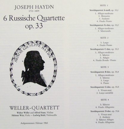 DECCA DK 11 519/1-2 - Sechs Russische Quartette Op. 33 - Image 2