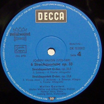 DECCA DK 11 519/1-2 - Sechs Russische Quartette Op. 33 - Image 3