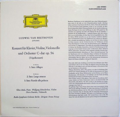 Deutsche Grammophon J 802 - Konzert Für Klavier, Violine, Violon - Image 2