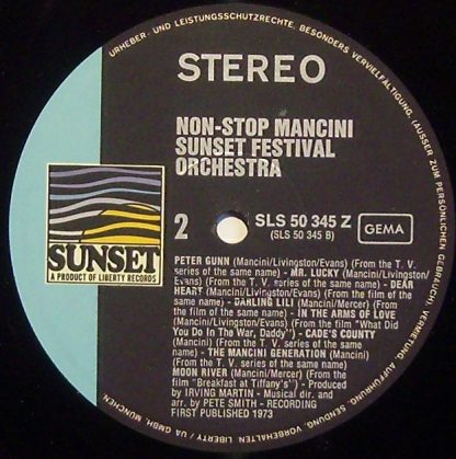 Sunset Records SLS 50345 - Non-Stop Mancini - Image 3