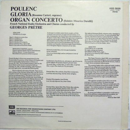His Master's Voice ASD 2835 - Gloria / Organ Concerto - Image 3