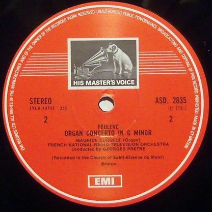 His Master's Voice ASD 2835 - Gloria / Organ Concerto - Image 4