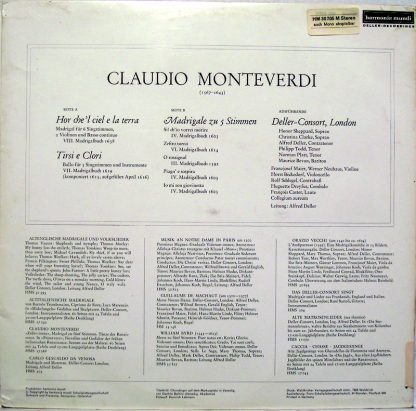 Harmonia Mundi HMS 209 - Ballett Tirsi E Clori, Madrigale - Image 2