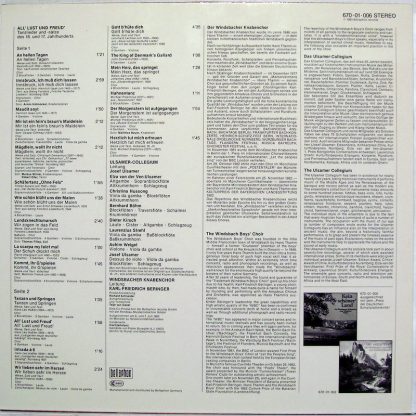 Bellaphon 670 01 006 - All' Lust Und Freud' Tanzlieder Und -Sätz - Image 2