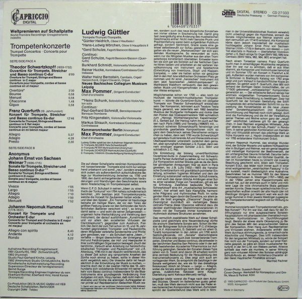 Capriccio CD 27 033 - Trompetenkonzerte - Image 2