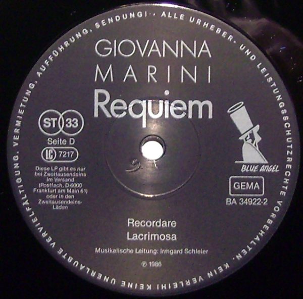 Blue Angel BA 34922 - Requiem - Cantata Delle Cinque Stanze - Image 3
