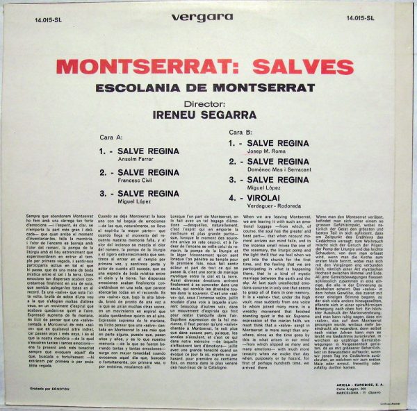 Vergara 14.015-SL - Montserrat: Salves - Image 3