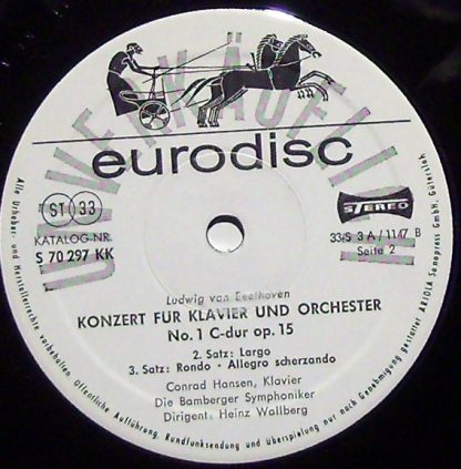 Eurodisc S 70 297 KK - Konzert Für Klavier Und Orchester Nr. 1 C - Image 3