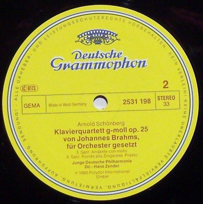 Deutsche Grammophon 2531 198 - Quartett Op. 25 (Orchesterfassung - Image 3