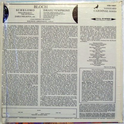 Vanguard VCS-10007 - Schelomo (Hebrew Rhapsody For Cello And Orc - Image 4