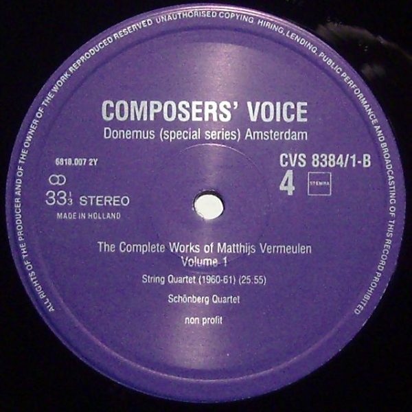 Composers' Voice CVS 8384/1 - The Complete Works Of Matthijs Ver - Image 3