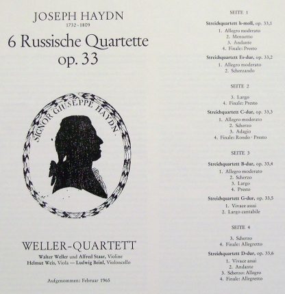 DECCA DK 11 519/1-2 - Sechs Russische Quartette Op. 33 - Image 2